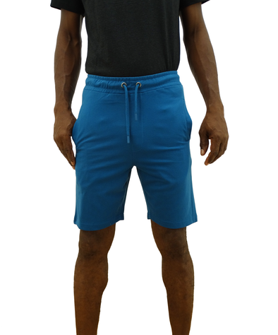 0015m222024, Men's Drawstring Elastic Shorts (Blue)
