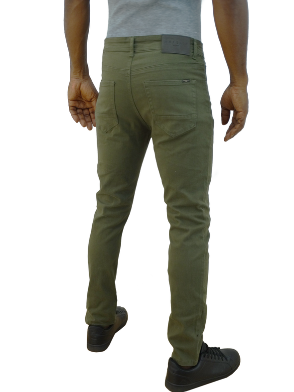 Men's Narrow Fit Stretch Jeans (Olive)