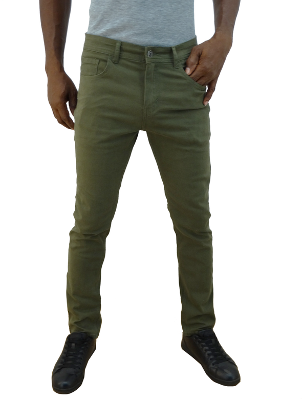 Men's Narrow Fit Stretch Jeans (Olive)