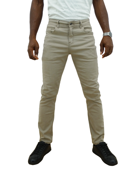 Men's Narrow Fit Stretch Jeans (Khaki)