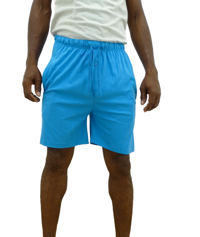 Men's Drawstring Pajama Shorts (Lt Blue)