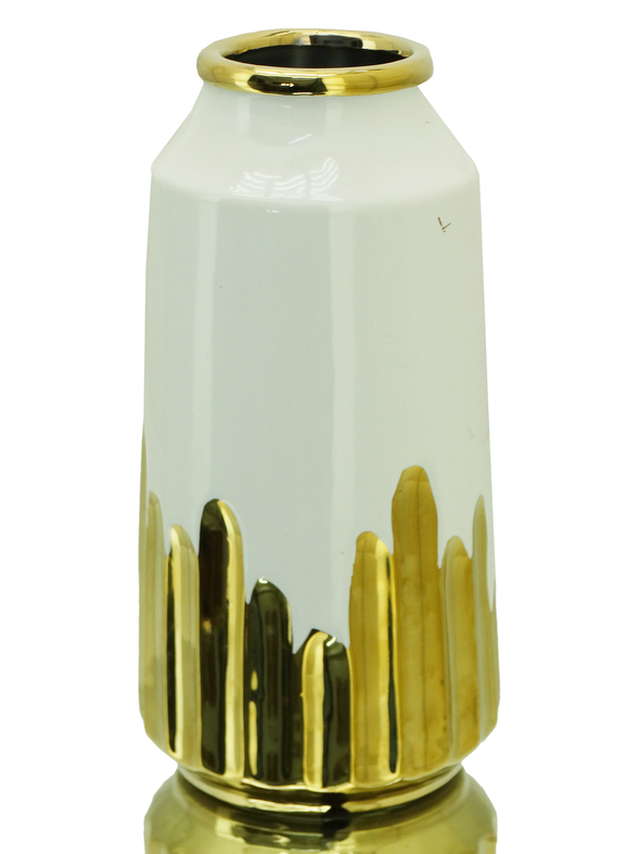 Ceramic White/Gold Vase