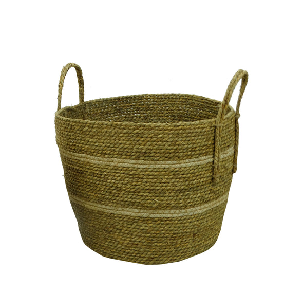 2 PC Large Seagrass Woven Basket Set