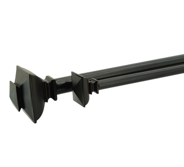 36 IN-72 IN Double Curtain Rod Black