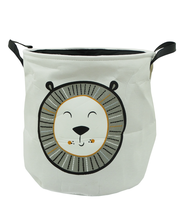 Canvas Lion Graphic Laundry Hamper with Handles