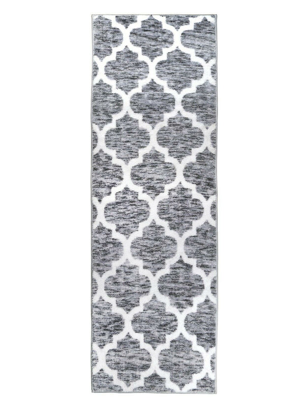 Artistry Collection Trellis-Grey Microfiber Rug
