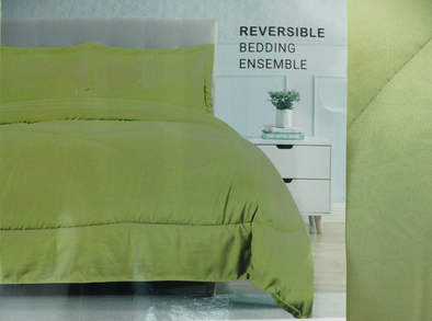 3PC Wendy Reversible Bedding Ensemble King Comforter Set (Sage)