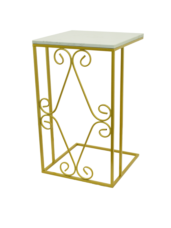 Faux Marble Accent Table