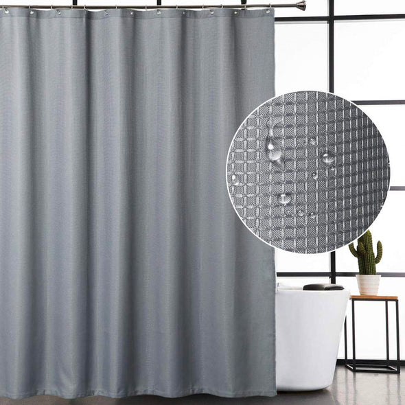 Jennifer Fabric Shower Curtain Grey