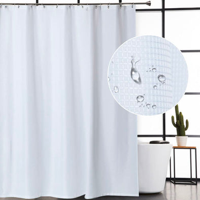 Jennifer Fabric Shower Curtain White