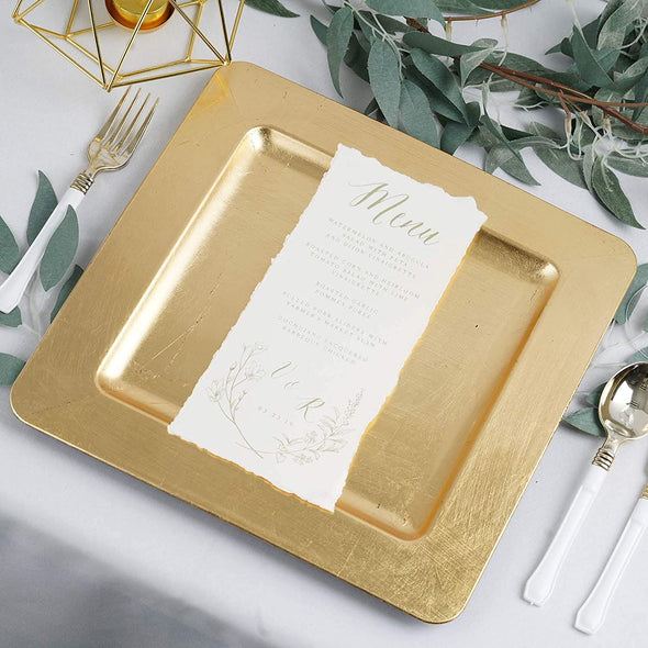 Square Gold Charger Plate