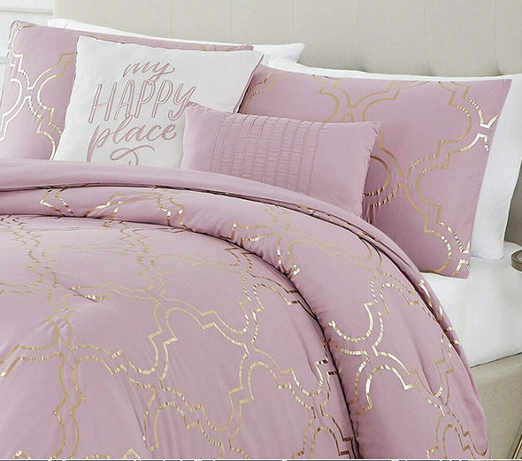 Adriana 5 PC Queen Comforter Set Pink