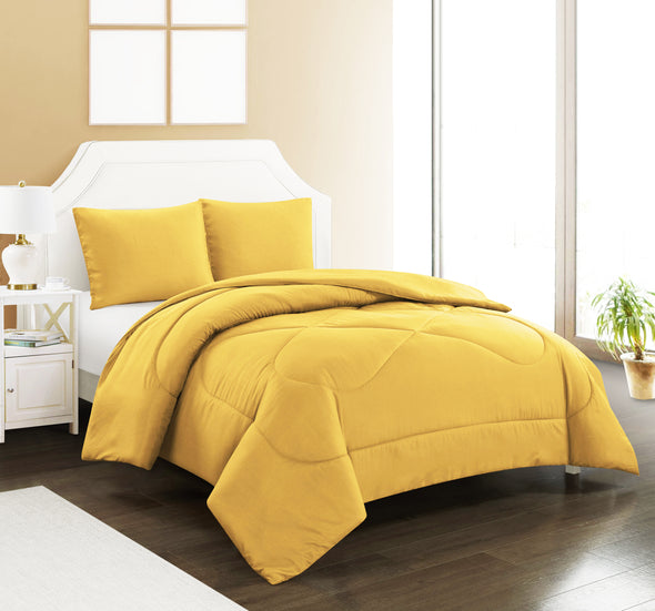 3PC Wendy Reversible Bedding Ensemble Full/Queen Comforter Set (Yellow)