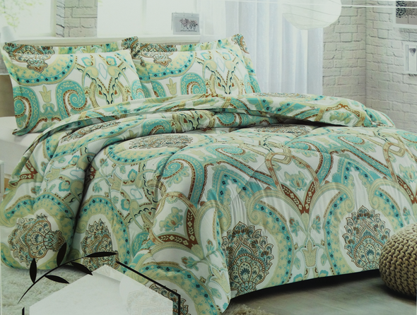 3PC Caroline Village Bedding Full/Queen Comforter Set