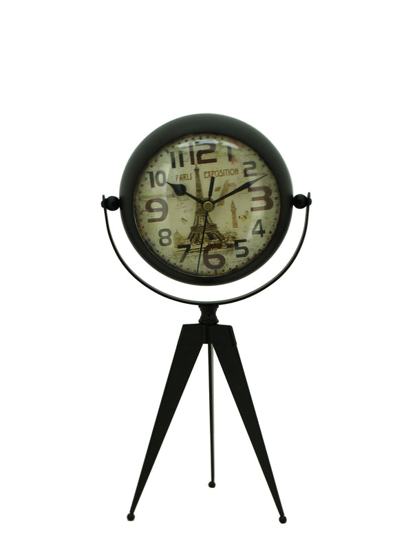 5502-9716, Antique Desk Clock Black
