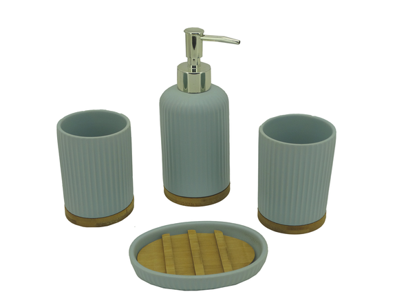 Aspire 4PC Ceramic Bathroom Accessory Set