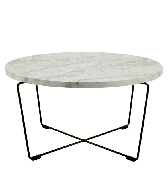 Round Faux Marble Center Table