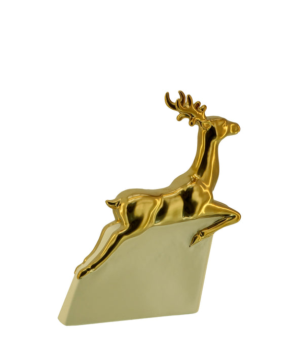 Ceramic Bronze Deer Art