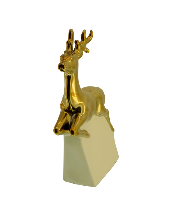 07121131, Ceramic Bronze Deer Art