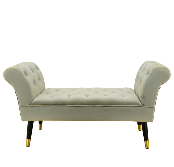 Rolled Arms Tufted Accent Bench