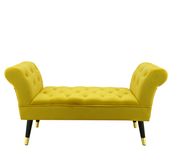 Rolled Arms Tufted Accent Bench