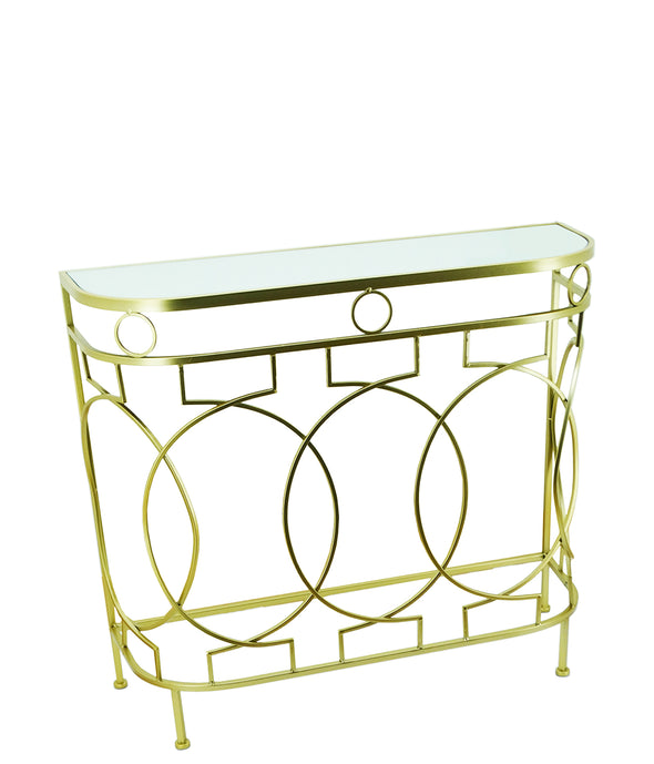 Modern Gold & Mirror Console Table