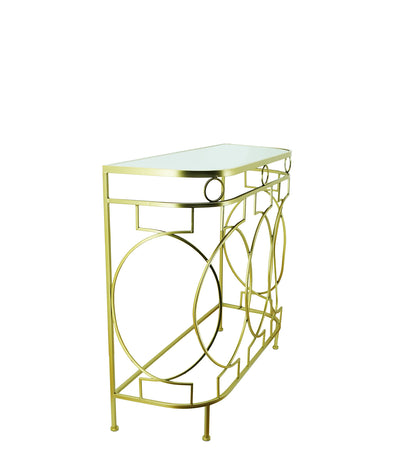 Modern Gold & Mirror Console Table