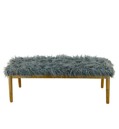 933131, Modern Rectangle Faux Fur Bench