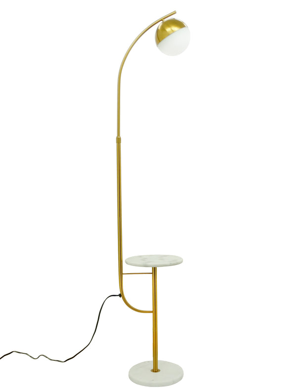Floor Lamp With Faux Marble Shelf