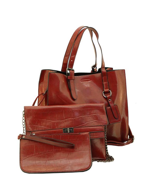 Ladies' 3 PC PU Leather Handbags
