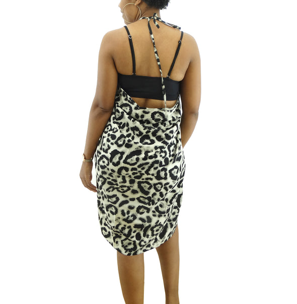 Ladies' Accessories By PK Wrap Leopard Print White Cover Up Skirt