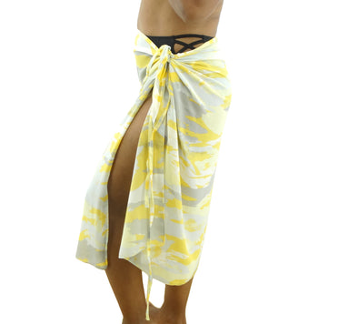 Ladies' Accessories By PK Wrapped Cover Up Tie-Dye Skirt Yellow