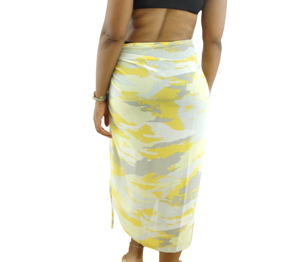 Ladies' Accessories By PK Wrapped Cover Up Tie-Dye Skirt Yellow