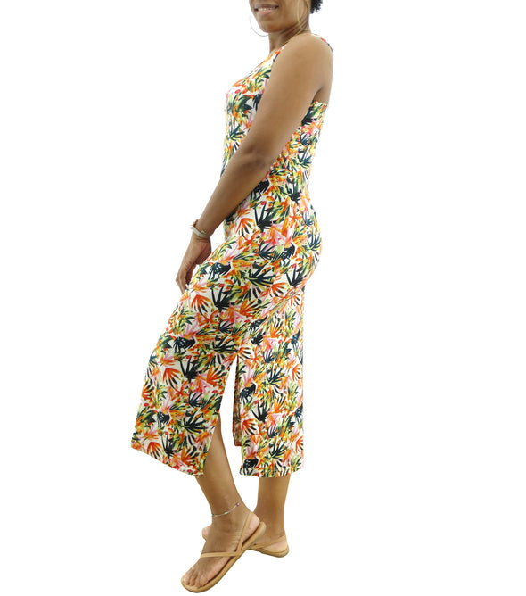 Women's Emme Jordan Maxi Sleeveless Printed Dress W/Side Slit