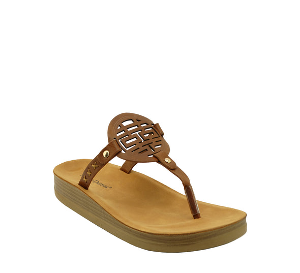 Women's  Lana-1 New Tan Thong Strap Sandals