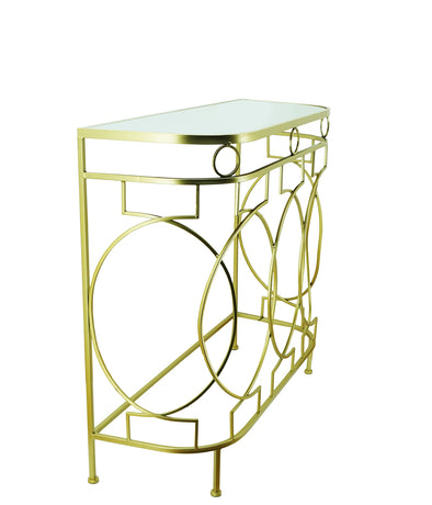 Large Modern Gold & Mirror Console Table