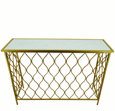 Large Faux Marble Gold Entrance Table