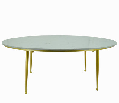 Large Oval Faux Marble Center Table