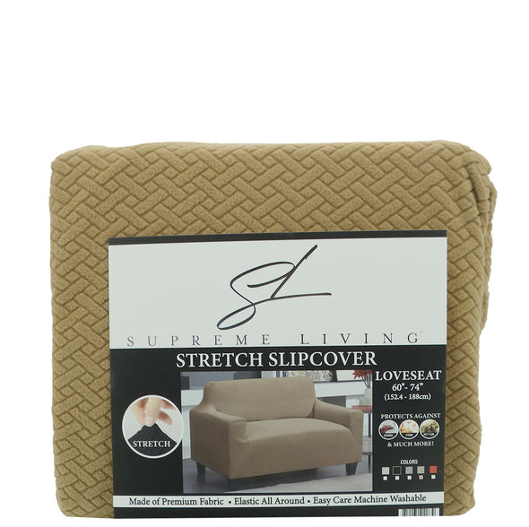 Supreme Living Loveseat Stretch Slipcover Taupe