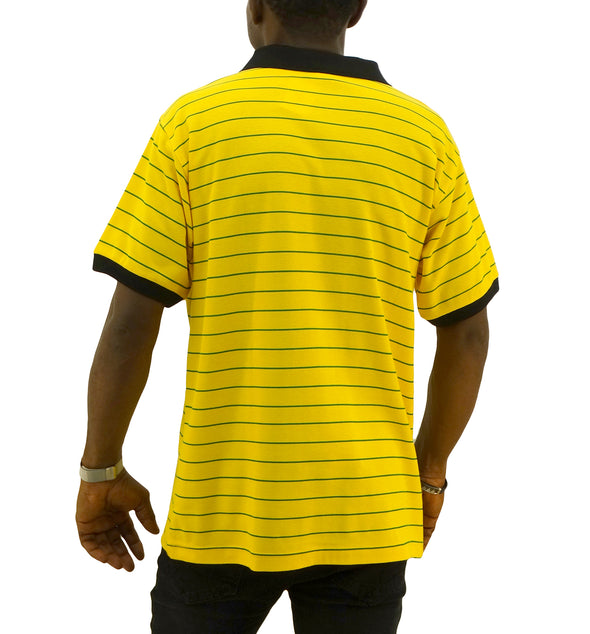 Men's Jamaica Yellow Stripe Polo Shirt