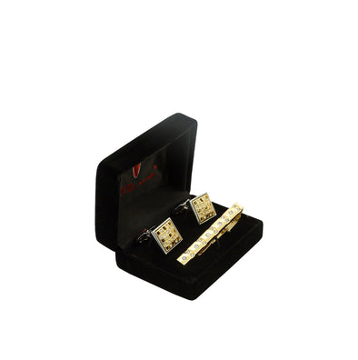 Men's Gold/Silver Tie Pin and Cufflink Set