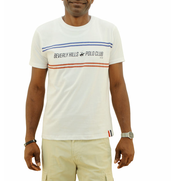 Men's Short Sleeve Beverly Hills Polo Club White T-Shirt