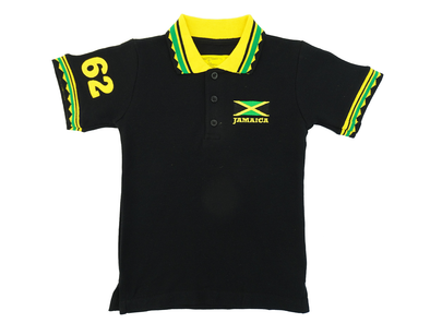 Kids Jamaica Colors #62 Black Polo Shirt