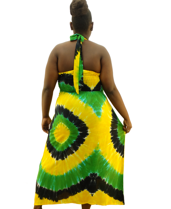 Women's Jamaica Colors Maxi Halter Dress
