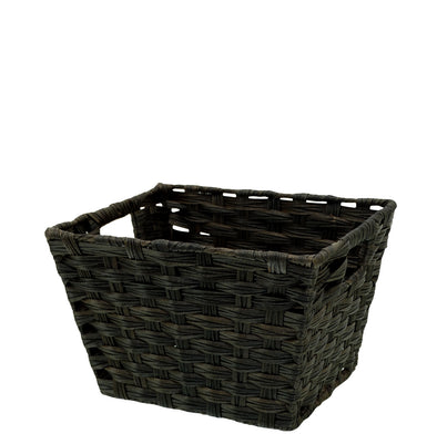 Decorative Dark Faux Rattan Basket 7.5IN