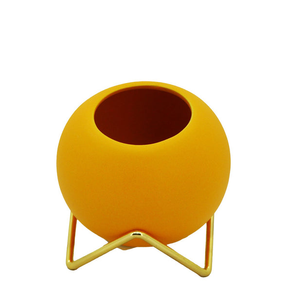 Round Ceramic Vase with Stand