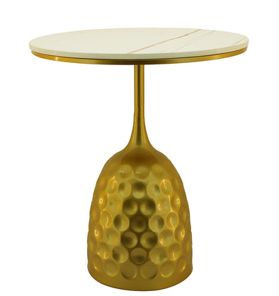 Modern Gold & Faux Marble Accent Table
