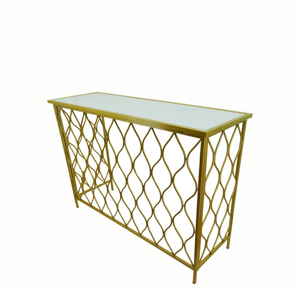 Large Faux Marble Gold Entrance Table